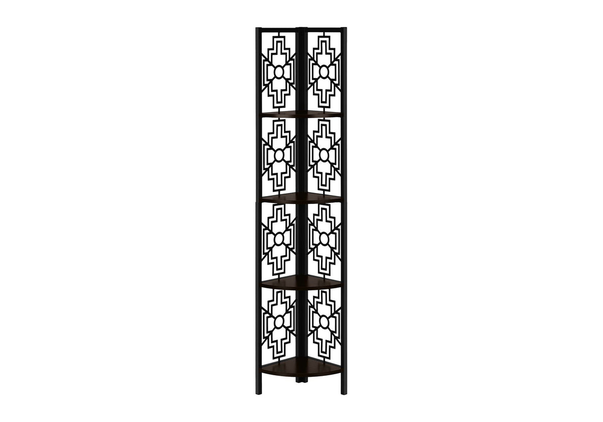 4 Tier Corner Bookshelf Bookcase for Office, Transitional Style, photo 6 of 12