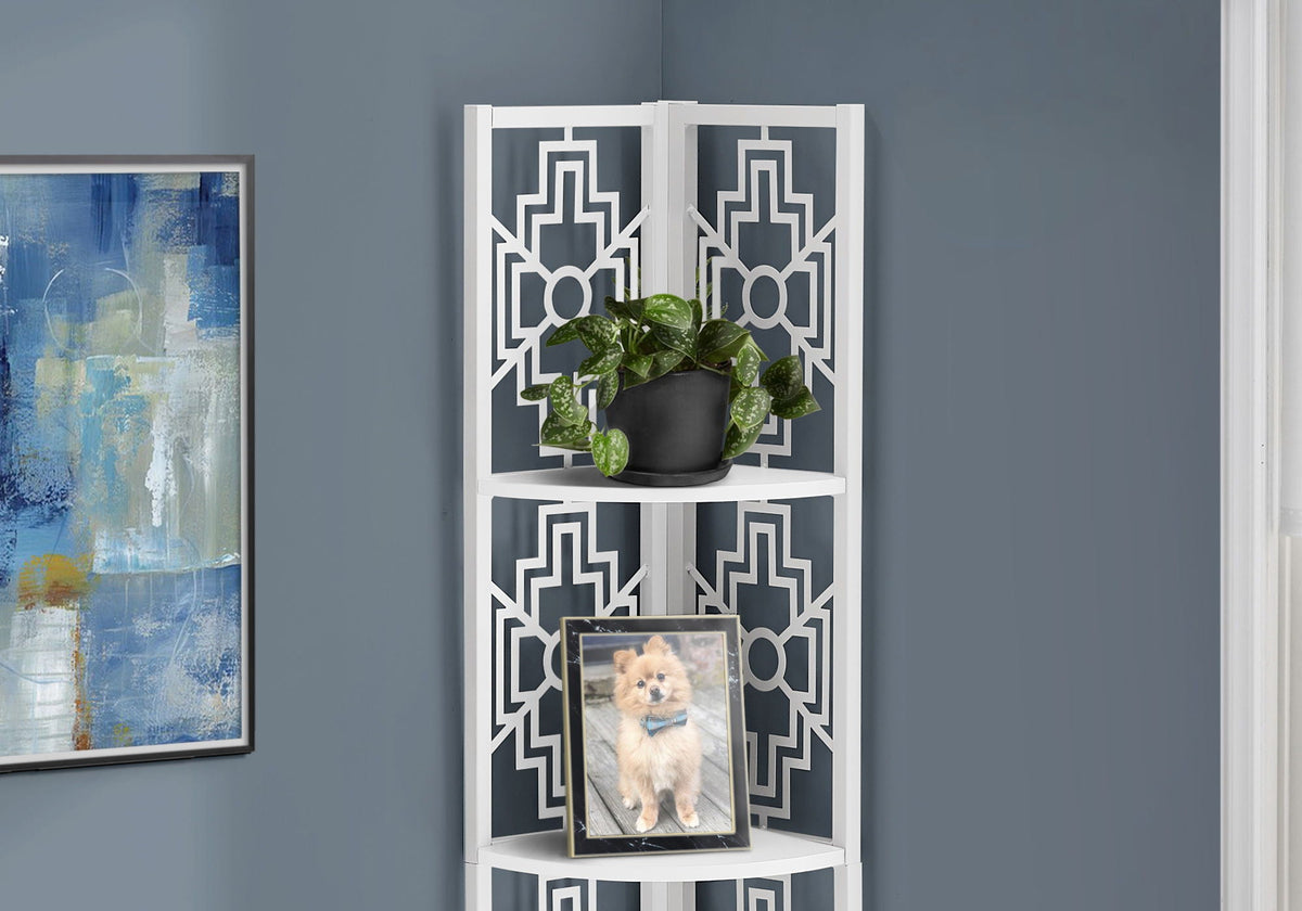 4 Tier Corner Bookshelf Bookcase for Office, Transitional Style, photo 9 of 12