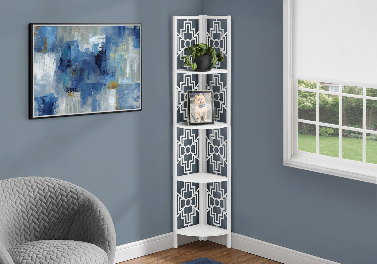 4 Tier Corner Bookshelf Bookcase for Office, Transitional Style, photo 3 of 12