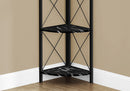 4-Tier Corner Bookshelf with Marble Look and Metal Frame