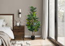 49" Tall Artificial Plant Fiddle Tree with Real Touch Leaves