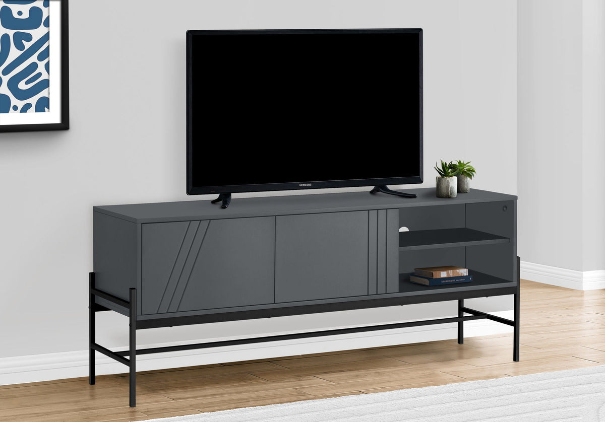 Contemporary 60-Inch TV Stand Console with Storage Cabinet, photo 6 of 8