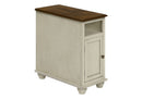 Accent End Table, Storage, Traditional - White