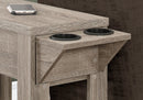 Accent Side Table with Storage and Built-In Lamp