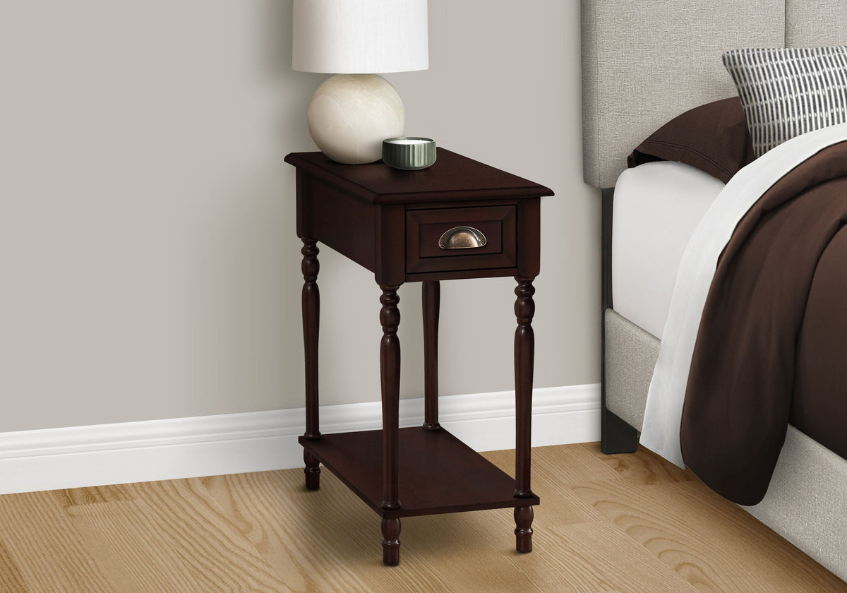 Accent Side Table, 2 Tier, Storage Drawer, Stylish Traditional Design, photo 6 of 8