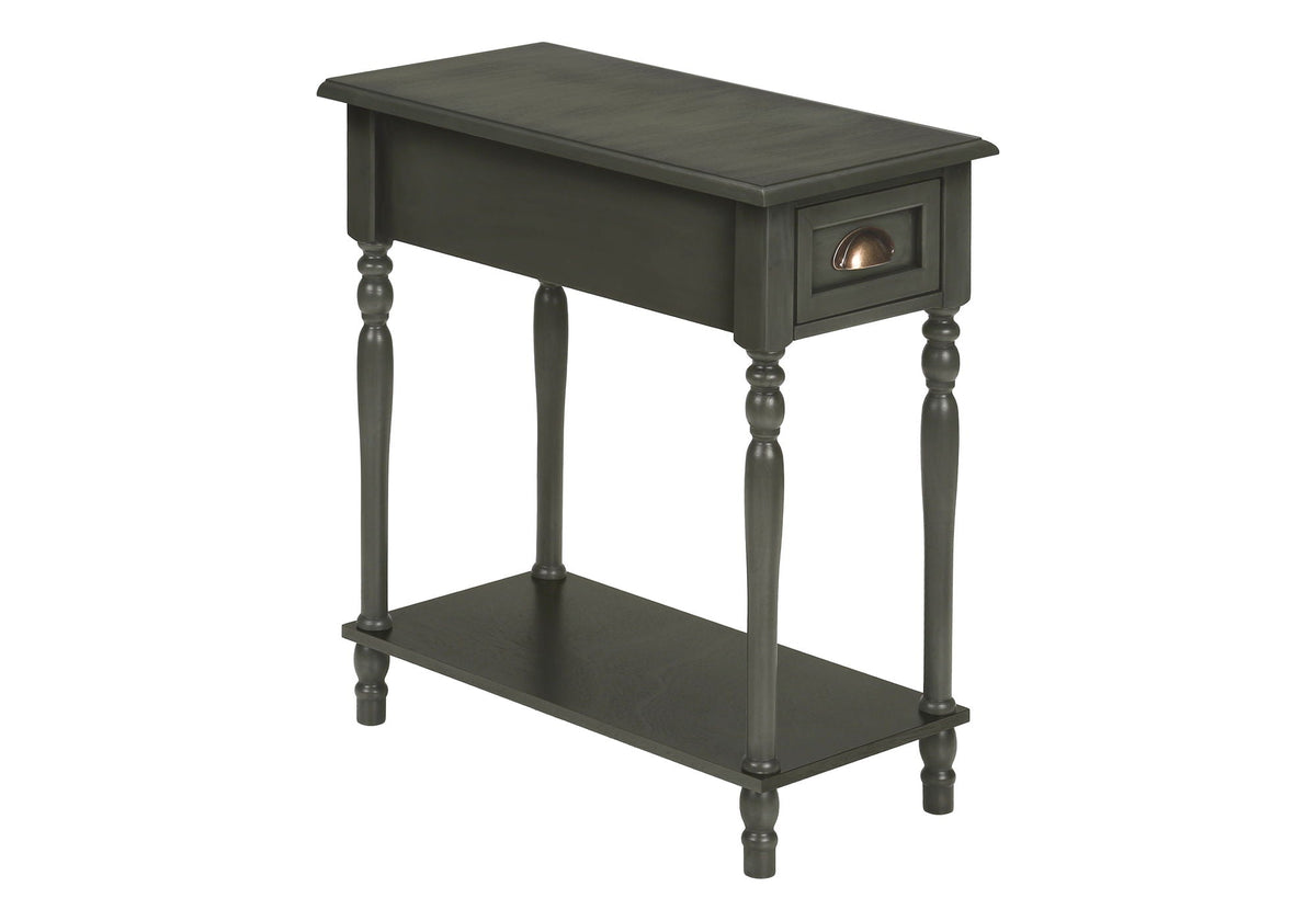 Accent Side Table, 2 Tier, Storage Drawer, Stylish Traditional Design, photo 7 of 8