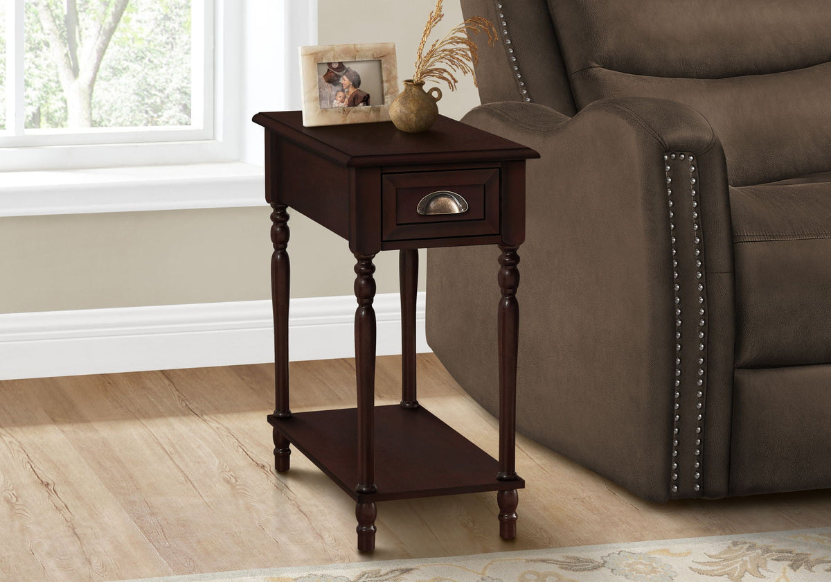 Accent Side Table, 2 Tier, Storage Drawer, Stylish Traditional Design, photo 2 of 8