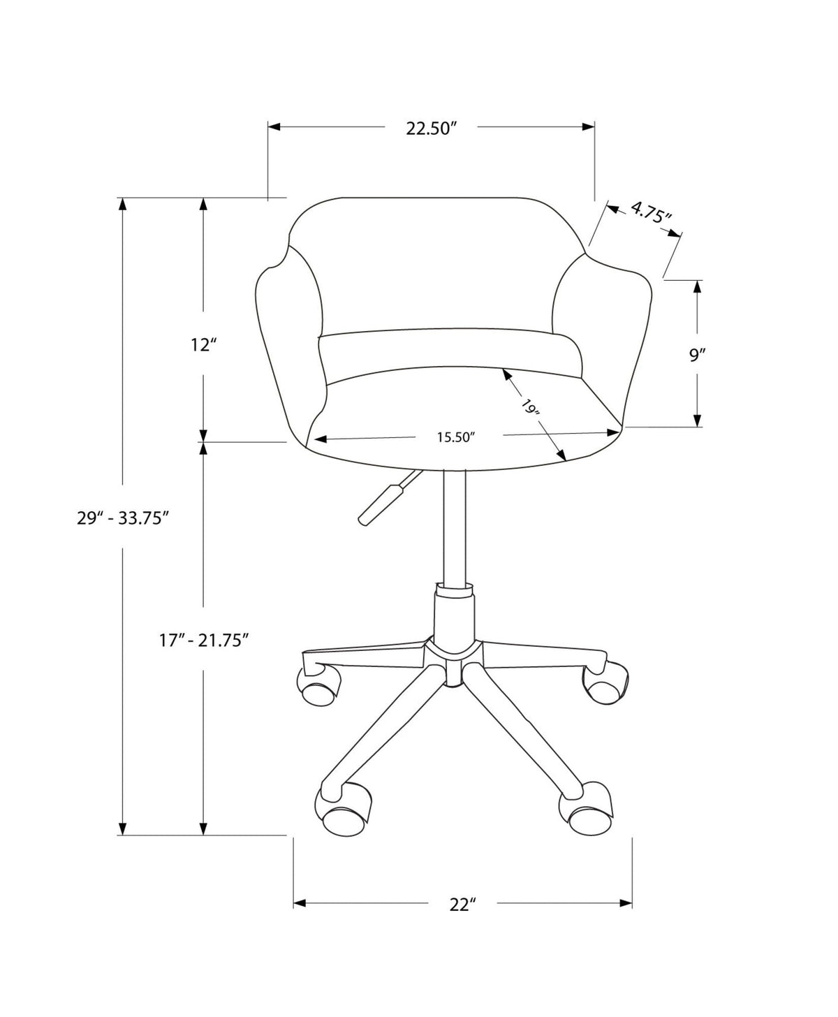 Office Chair, Adjustable Height, Swivel, Ergonomic, Armrests, Contemporary, photo 3 of 4