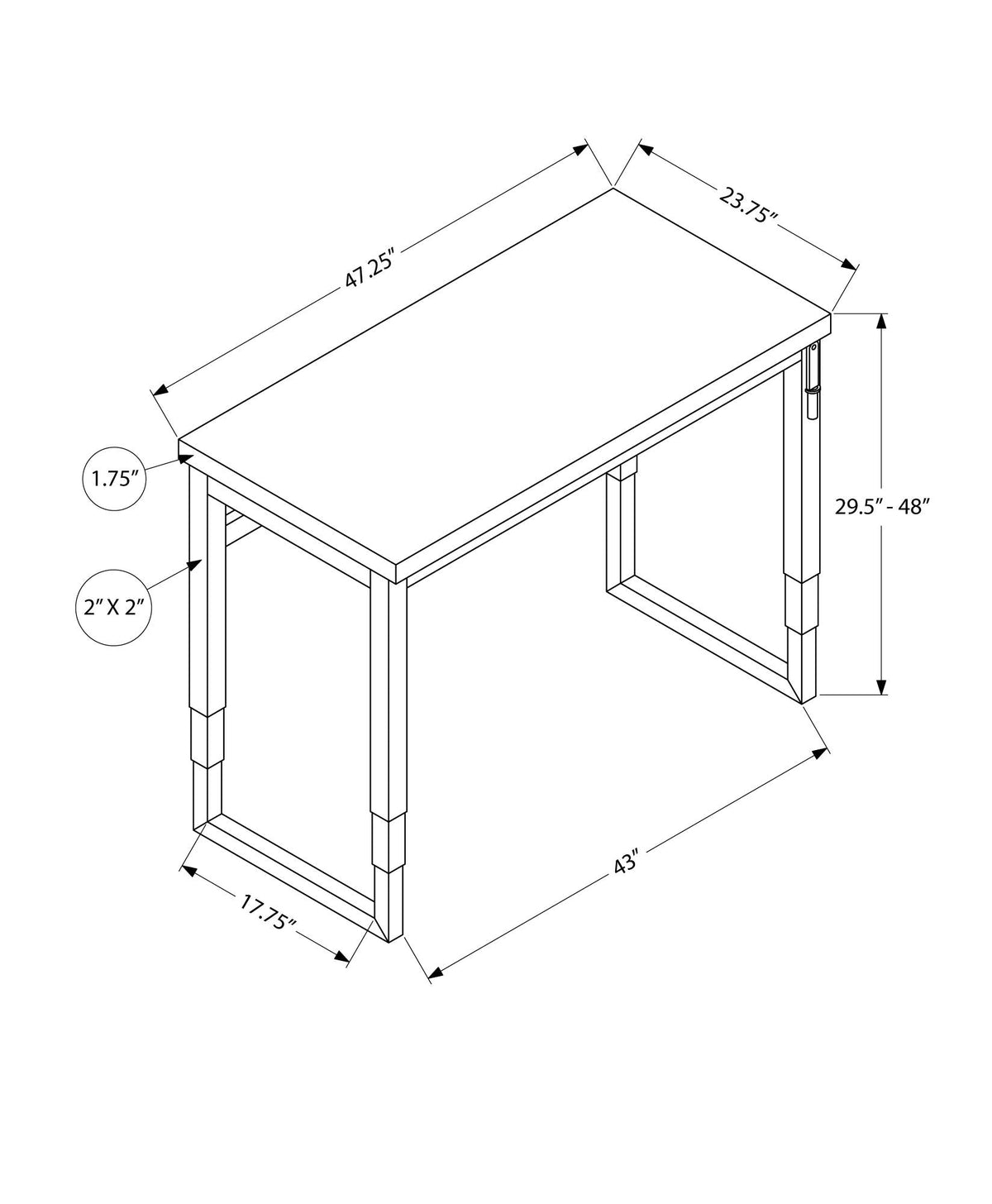 Adjustable Standing Computer Desk for Home Office, photo 9 of 12