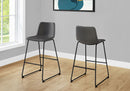 Bar Height Office Chair with Curved Backrest and Leather-Look Upholstery