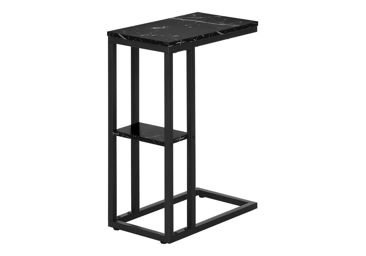 Accent Table, C-Shaped, Marble Look Contemporary & Modern Convenient Design, photo 16 of 20