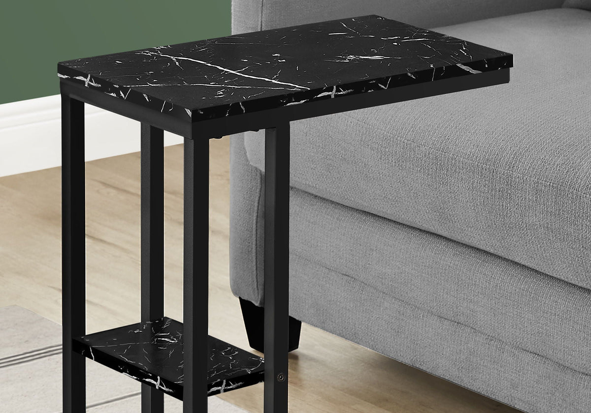Accent Table, C-Shaped, Marble Look Contemporary & Modern Convenient Design, photo 6 of 20