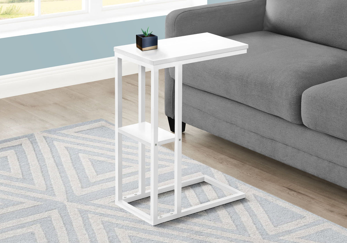 Accent Table, C-Shaped, Marble Look Contemporary & Modern Convenient Design, photo 2 of 20