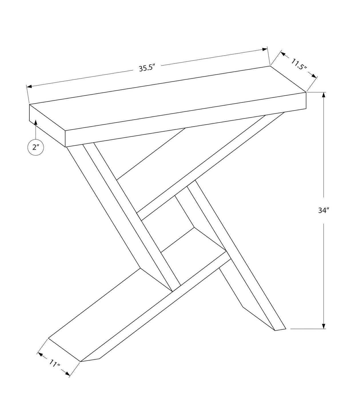 Accent Console Table For Entryway, Spacious Table Top, Contemporary & Modern, photo 3 of 8