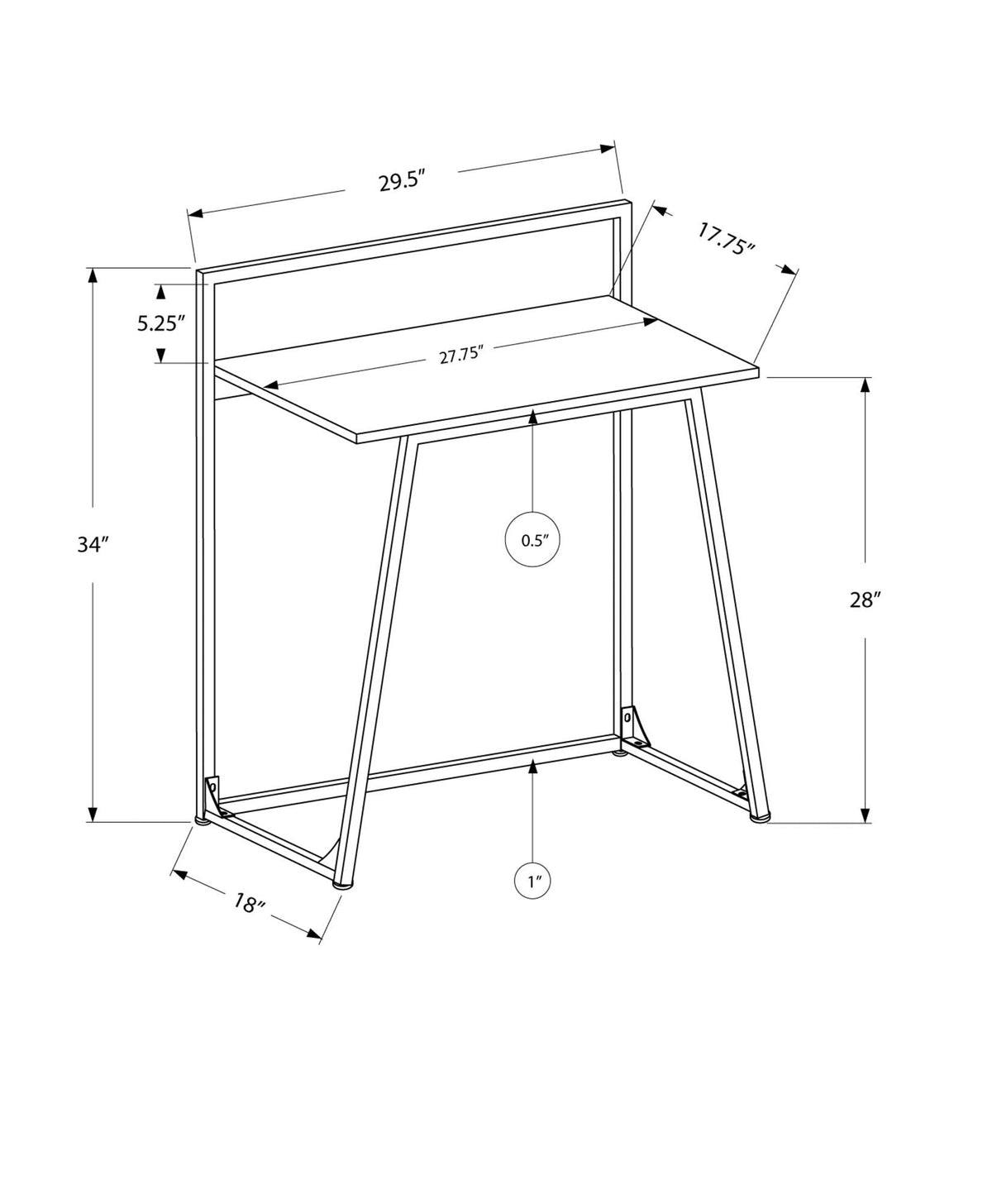 Computer Desk for Home Office, Functional Workspace Contemporary & Modern, photo 9 of 12