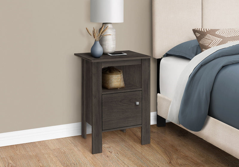 Accent Nightstand Side Table, Storage, Transitional - Oak, photo 3 of 4