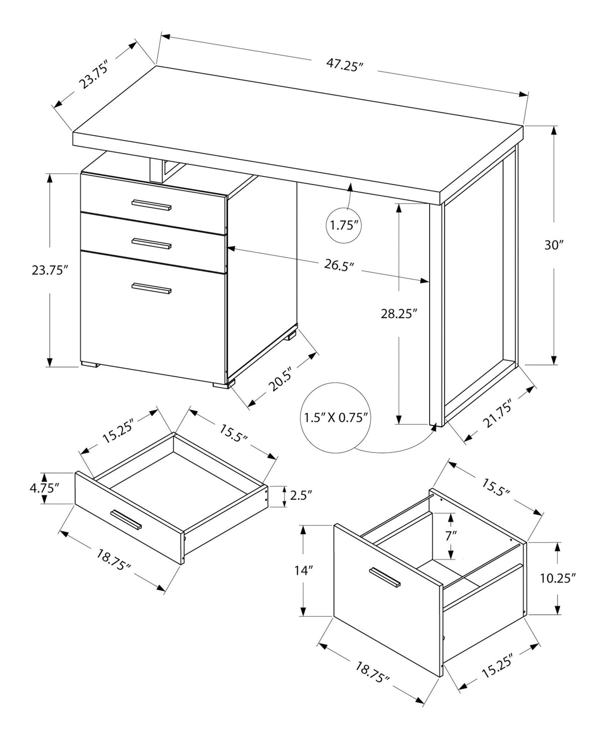 Computer Desk For Home Office, Left or Right Setup with Storage Drawers, photo 22 of 28