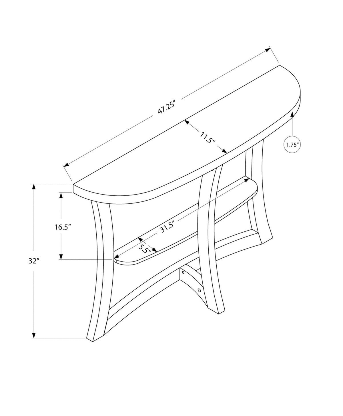 Accent Console Table For Entryway, Stylish - Taupe, photo 4 of 4