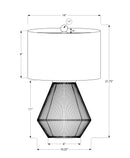 Transitional Rope Table Lamp with Beige Linen Shade