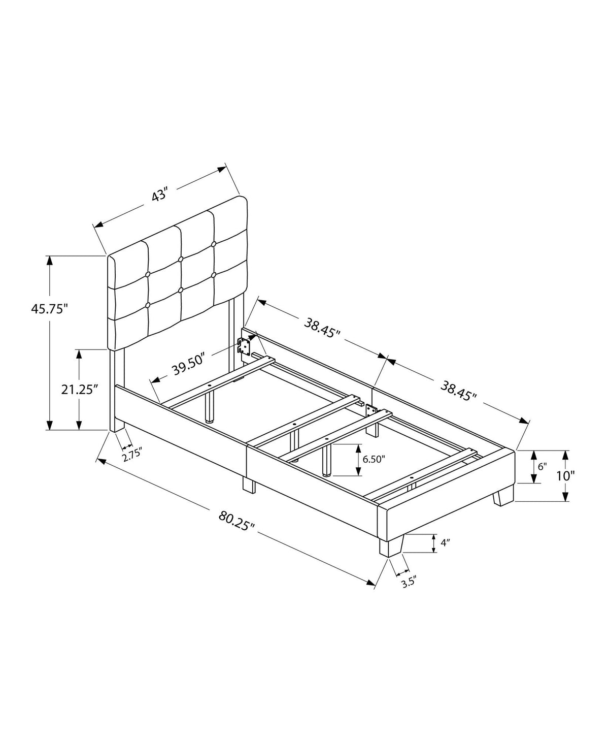 Transitional Upholstered Bed Frame, photo 26 of 40