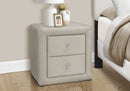 Nightstand With Storage Drawer, Upholstered, Transitional