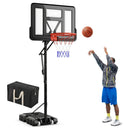 7.9-10 Feet Portable Basketball Hoop System with Sturdy Base and Wheels-Black by DirectDeals