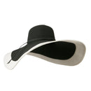 8 Inch Flat Wide Brim Hat With Self-tie