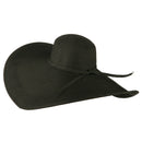 8 Inch Flat Wide Brim Hat With Self-tie
