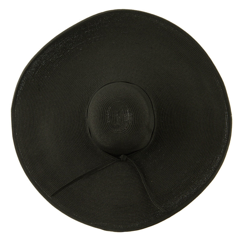 8 Inch Flat Wide Brim Hat With Self-tie