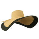 8 Inch Flat Wide Brim Hat With Self-tie