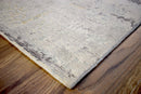 Modern Yellow and Gray Abstract Hand Loomed Wool and Viscose Contemporary Area Rug