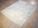 Modern Yellow and Gray Abstract Hand Loomed Wool and Viscose Contemporary Area Rug