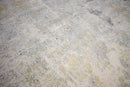 Modern Yellow and Gray Abstract Hand Loomed Wool and Viscose Contemporary Area Rug