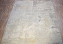 Modern Yellow and Gray Abstract Hand Loomed Wool and Viscose Contemporary Area Rug