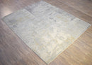 Modern Yellow and Gray Abstract Hand Loomed Wool and Viscose Contemporary Area Rug