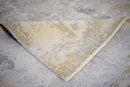 Modern Yellow and Gray Abstract Hand Loomed Wool and Viscose Contemporary Area Rug