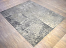 Gray Modern Abstract Handwoven Wool And Viscose Area Rug 8x10