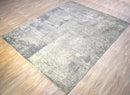 Gray Modern Abstract Handwoven Wool And Viscose Area Rug 8x10