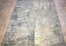 Gray Modern Abstract Handwoven Wool And Viscose Area Rug 8x10