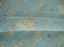 Hand Knotted Wool Area Rug Turkish Oushak Aqua Beige Ivory Floral by The Rug Decor