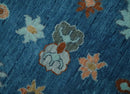Blue Rust Aqua Oushak Wool Area Rug - Hand Knotted Floral 5x8 by The Rug Decor
