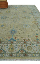 Beige Ivory Floral Wool Oushak Area Rug - Hand Knotted Traditional by The Rug Decor