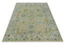 Beige Ivory Floral Wool Oushak Area Rug - Hand Knotted Traditional by The Rug Decor