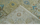 Beige Ivory Floral Wool Oushak Area Rug - Hand Knotted Traditional by The Rug Decor