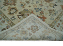 Beige and Ivory Wool Traditional Oushak Area Rug - Hand Knotted by The Rug Decor