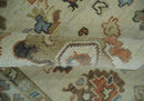 Beige and Ivory Wool Traditional Oushak Area Rug - Hand Knotted by The Rug Decor