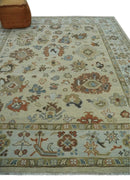 Beige and Ivory Wool Traditional Oushak Area Rug - Hand Knotted by The Rug Decor