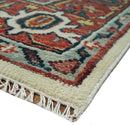 8x10, 9x12, 10x14 and 12x15 Hand Knotted Ivory and Rust Traditional Area Rug
