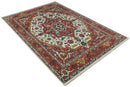8x10, 9x12, 10x14 and 12x15 Hand Knotted Ivory and Rust Traditional Area Rug