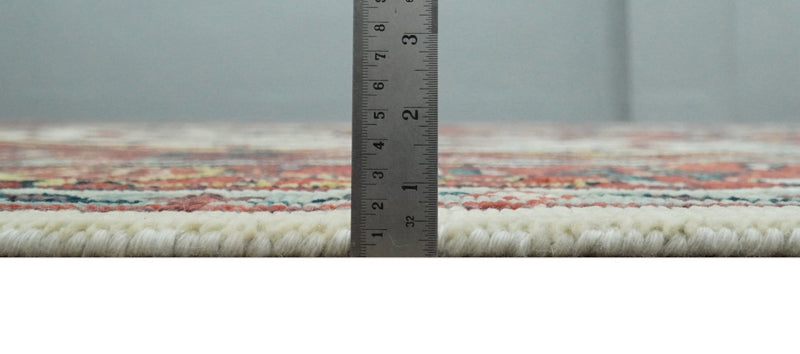 8x10, 9x12, 10x14 and 12x15 Hand Knotted Ivory and Rust Traditional Area Rug